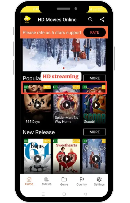 Key features of Cinema HD 1